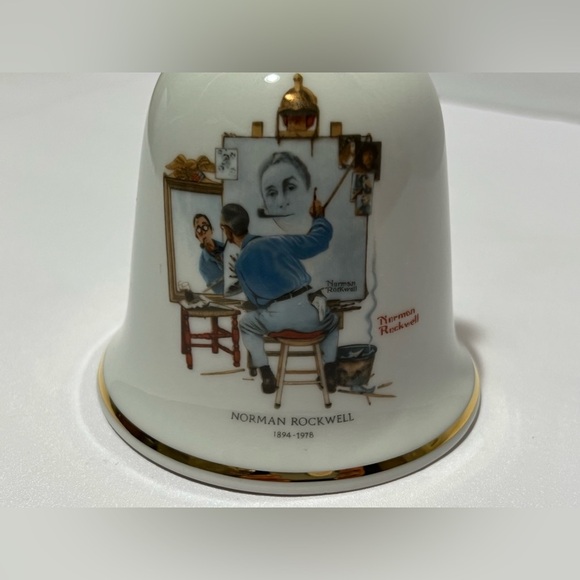 Norman Rockwell 1894-1978 " Triple Self Portrait" The Danbury Mint 1979 Germany - Picture 2 of 10